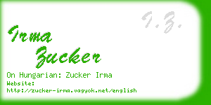 irma zucker business card